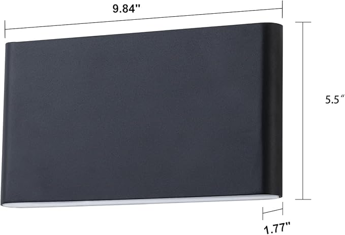 Modern Outdoor Wall Sconce Black LED Outdoor Wall Light Fixtures 5.5 Up and Down Exterior Lighting Fixtures for House Porch Front Door Garage Yard Patio