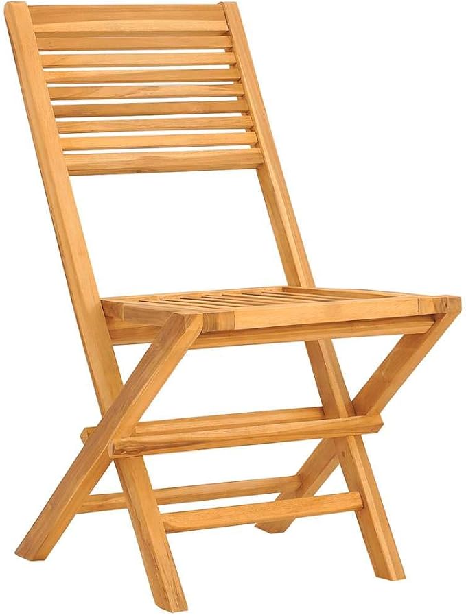 Solid Teak Folding Garden Chairs Set of 2 24.4x18.5x35.4 in Foldable Outdoor Chairs Oiled Brown Wood Portable Patio Seating for Balcony Terrace and Poolside