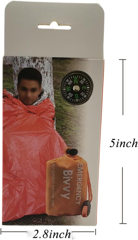 Emergency Sleeping Bag for Survival1 Pack Bivvy Bag Storage Bag with Whistle Camping Hiking Keep Warm Outdoor Adventures