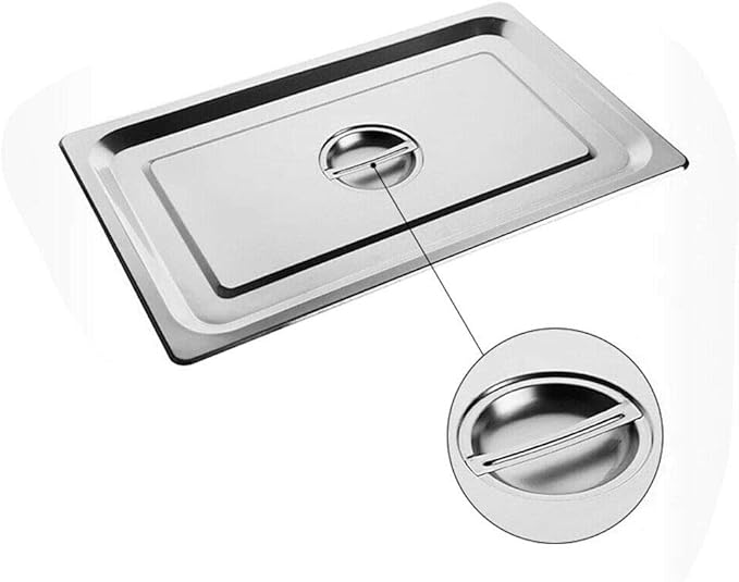4 Pack Stainless Steel Steam Hotel Pan 20 x 12 x 4 In Deep Steam Table Pan with Lid Food Service Pan for Party Kitchen Restaurant Hotel