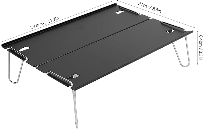 Camping Table Folding Compact Table Mini Portable Aluminum Ultralight Lightweight Beach Table with Carry Bag for Outdoor Cooking Beach Picnic HikingTravel Boat Black