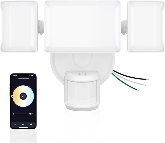 Olafus 65W Smart LED Flood Light Outdoor with Motion Sensor 6500LM 2700K-6500K WiFi Security Light Work with Alexa/Google Motion Detector Lights with APP Control IP65 Floodlight Outside (White)