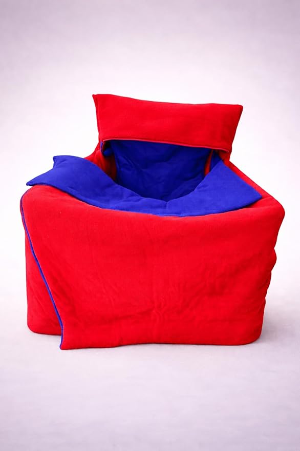 Insulated Sideline Blanket Insulated Polar Fleece and Fully Enclosed Chair Blanket for Camping and Outdoor Sports Events (Red and Blue Polar Fleece Reversible)