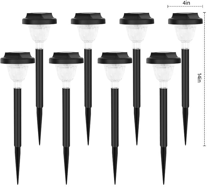 Siatom Solar Pathway Lights 8 Pack Bright RGB Color Changing Solar Path Lights Outdoor Waterproof IP65 for Outside Walking Path Garden Lawn Walkway Yard (Multicolor)
