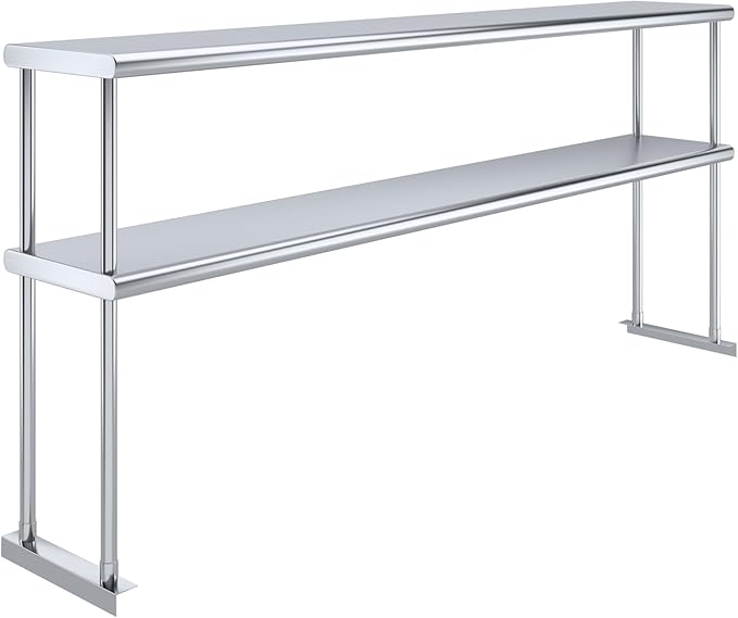 AmGood Double OverShelf Stainless Steel NSF - Many (72 Long x 12 Deep)