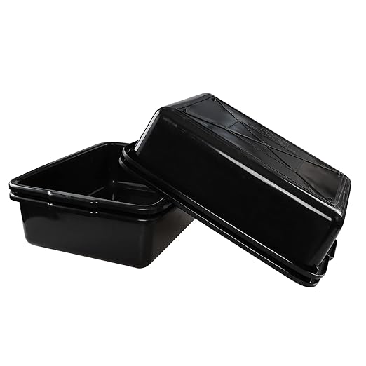 23 Quart Large Commercial Bus Tubs Black Utility Bus Box Set of 4