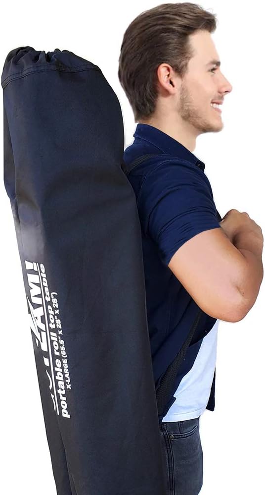 GoTEAM! Portable Heavy Duty Aluminum Roll-Top Table Camping/Tailgating/Beach Instant Table with Carry Bag