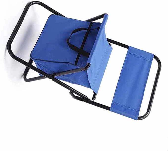 Strong Bearing Capacity Folding Chair Comfortable Fabric Armchair with Storage Pocket Bag Fishing Chair for Camping Fishing Outdoors Portable Lightweight (Blue)