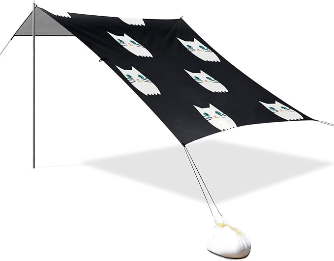 Cute CatCamping Sun Shelters 9.2 x 10.5 FT Beach Canopy Tent Sun Shade with Carrying Bag for Camping Trips Fishing Backyard Fun or Picnics 21341661