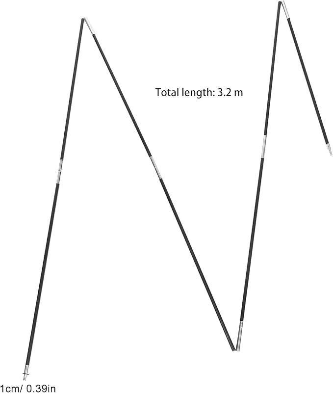 Camping Tent Poles 2pcs Fiberglass Tent Support Rods 3.2m 7-Section Thickened 8mm Shelter Poles for Backpacking Hiking Outdoor Camping