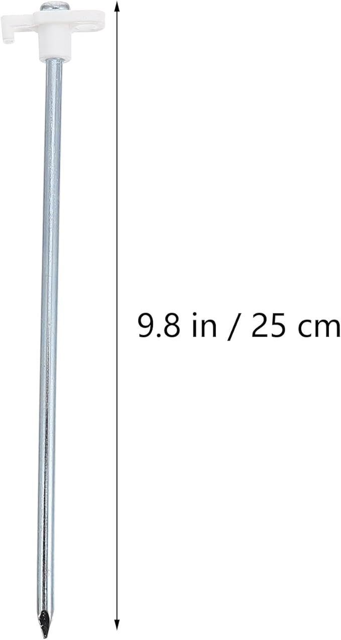 10pcs Lengthened Tent Stakes Ground Pegs White Heavy Duty Camping Tent Pegs for Outdoor Windproof Shelter Anchors