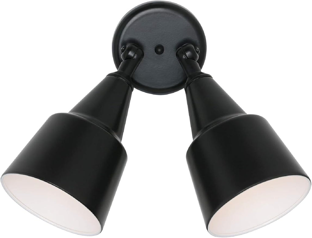 Sea Gull Lighting 8607-12 Two Adjustable Swivel Flood Light Outside Fixture Black Finish