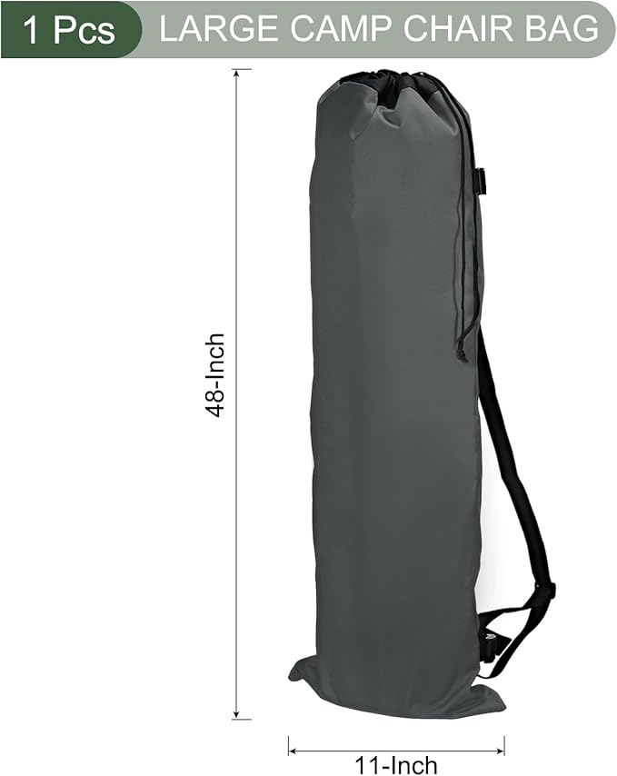 YOKIVE 900D Camp Chair Replacement Bags Oxford Camping Carry Bag with Side Pocket | Store Portable Fold-Up Camping Chair Great for Camping Gray (47)