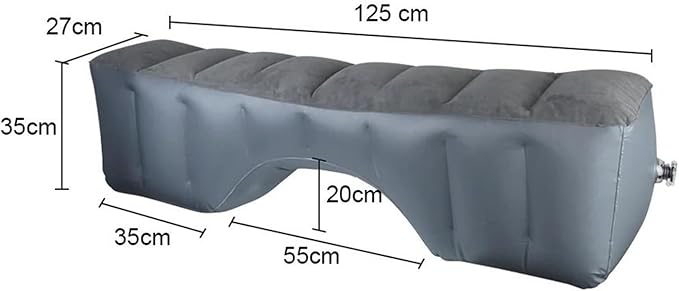 Camping Inflatable Mattress Car Back Seat Inflatable Cushion Flocking Wear-Resistant Material 130x27x33cm Car Bed Long-Distance Travel Gap Pad