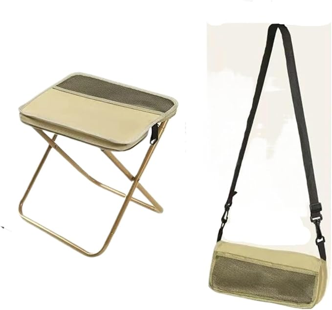 Folding Backpack Stool Sturdy Strong Load-Bearing Fishing Chair Crossbody Handbag Style Pencil Case Portable