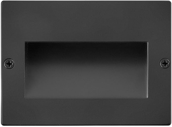 Hinkley Taper 12V Horizontal Step Light Wet Rated Stainless Steel Construction Recessed Mount Etched Lens ADA Matte Black Stainless Finish