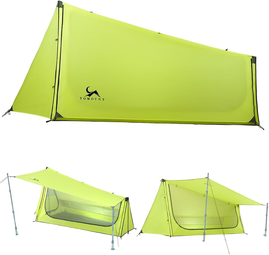 TOMOUNT Ultralight Bivy Tent 15D Nylon Trekking Pole Tent for one PersonLightweight Backpacking TentWaterproof Windproof Tents for ClimbingCampingHikingTrekking