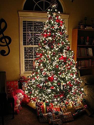 2-Pack Connectable Christmas Lights Outdoor Total 164FT 400LED Christmas String Lights Waterproof with 8 Modes &amp Timer Green Wire Twinkle Lights for Xmas Tree Decorations Outdoor Indoor Cool Wh