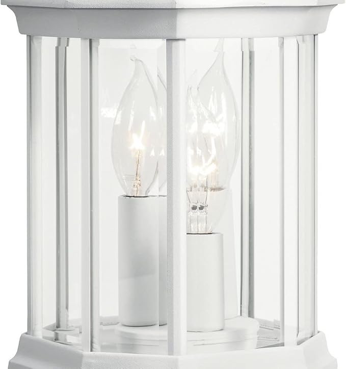 Kichler Chesapeake 14.75 3 Light Outdoor Wall Light with Clear Beveled Glass in White