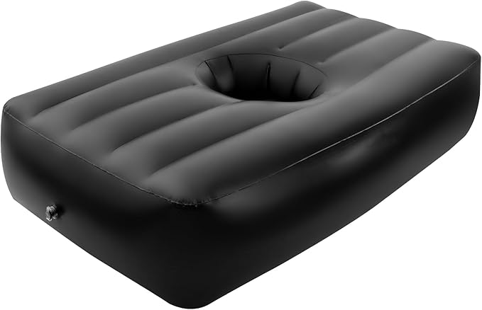 BBL Recovery Air Mattress with 19 Big Hole Post-Surgery Inflatable Bed for Brazilian Butt Lift Electric Pump Waterproof PVC Ideal for Sleeping Sitting and Relaxation Black