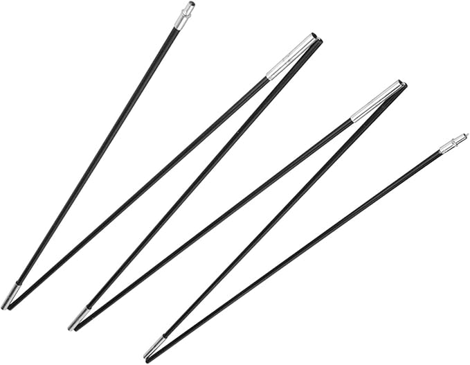 HURRISE 2-Pack Fiberglass Tent Poles 3-Piece Lightweight Support Rods for Camping Hiking Backpacking 1-2 Person Outdoor Tents
