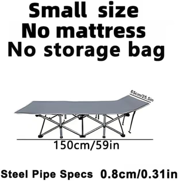 Camping bed with a load capacity of 560/660/760 lbs with a mattress and a storage bag. It is a foldable and easy-to-store guest bed A version without a mattress is also available (mattress-mini)