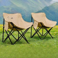 One Lightweight Portable Folding Camping Khaki Chairs for Adults &amp Teensit is Perfect for The Beach Fishing Outdoor barbecues Outdoor HikingBeach Picnics Includes a Carrying Bag (2)