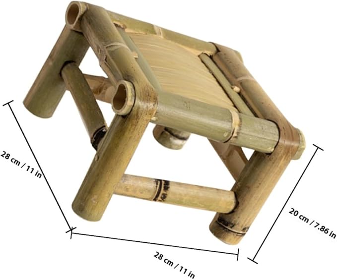 Vintage Stool for Home and Bathroom Retro Small Seat 20X28X28Cm Lightweight Natural Material for and Outdoor Use