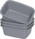 14 Quart Plastic Wash Tub Rectangular Dishpan Basin for Washing Dishes 4 Packs Grey