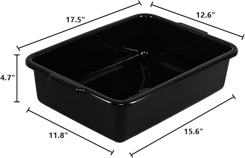 12-Pack Commercial Bus Tubs Bus Box/Tote Box Wash Basin Tub with Handles Black (13 L)