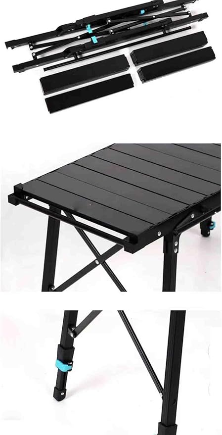 Outdoor Aluminum Alloy Egg Roll Folding Table Camping Picnic Table Mobile Kitchen Table with Storage BagOutdoor Cooking Station