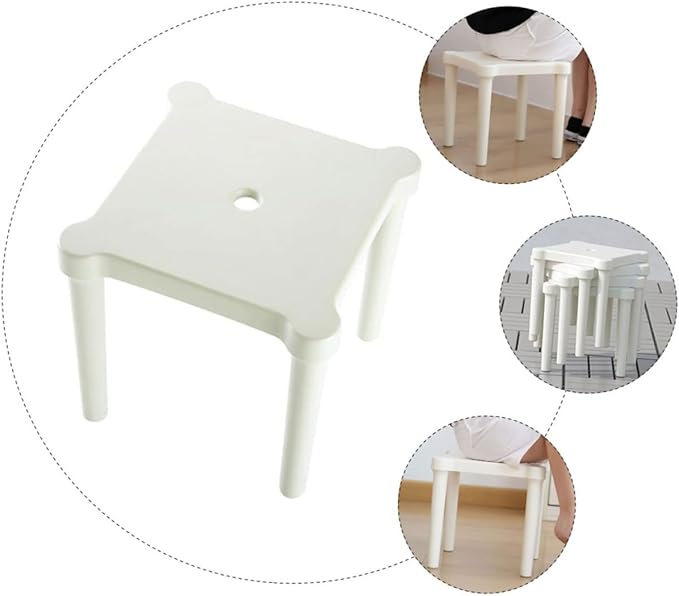 Frosted Plastic Stool for Boys and Girls Easy to Assemble Boy Girl's Chair Plastic Stool Non-Slip Home Outdoor