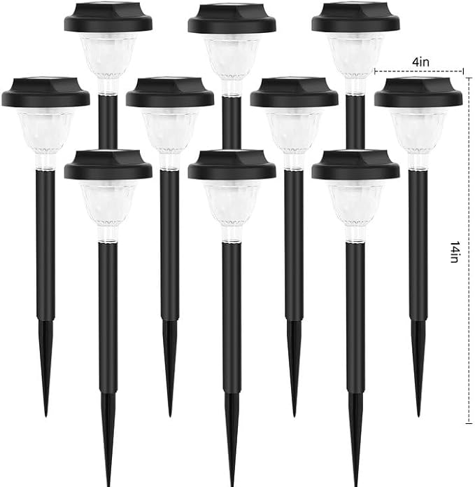 Siatom Solar Pathway Lights 10 Pack Bright RGB Color Changing Solar Path Lights Outdoor Waterproof IP65 for Outside Walking Path Garden Lawn Walkway Yard (Multicolor)