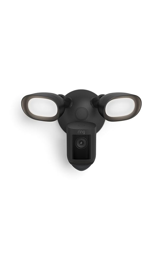 Ring Floodlight Cam Wired Pro Home or business security Retinal 2K Video Color Night Vision and Two-Way Talk with Audio+ Graphite