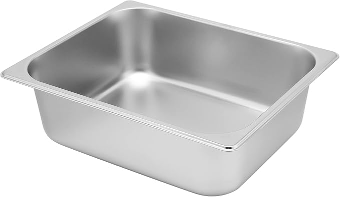 JAPCHET 4 Pack Stainless Steel Steam Pan 1/2 Size Anti-Jam Steam Table Pan Hotel Pans Half Size Restaurant Buffet Trays for Catering 4 Inch Deep