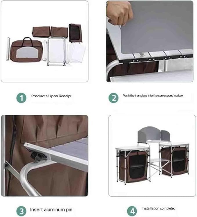 Outdoor Mobile Kitchen Outdoor Mobile Kitchen Stove Portable Cooking Equipment Camping Supplies Picnic Vehicle Folding Barbecue Table Locker