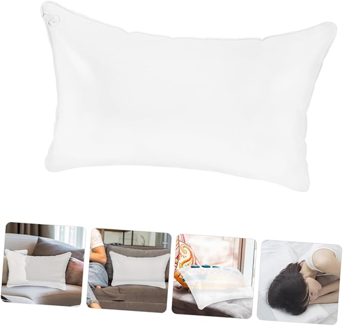 Kisangel Inflatable Camping Pillow Insert Transparent Travel Cushion for Outdoor Use Portable and Space-Saving Design Durable Support for Home Office and Car