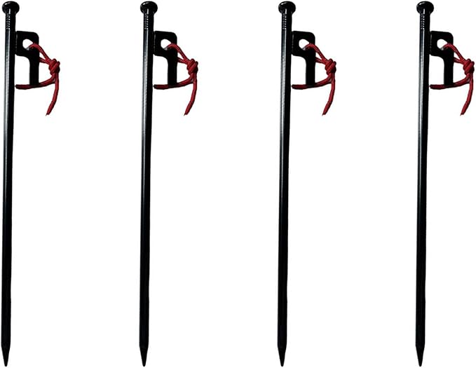 Camping Gear 4Pcs Outdoor Ground Stakes Campings Nails Peg Tent Stakes Heavy Dutys Steel Beach Tent Peg Canopies Stakes Fixations Peg
