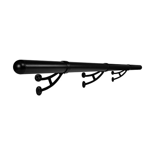 Outwater 2 Diameter x 6 Feet Long Stainless Steel Bar Mount Foot Rail Kit – Matte Black Finish with Domed End Caps