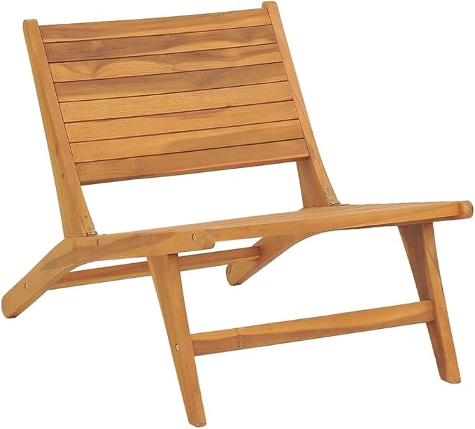 Patio Chair with Footrest Solid Teak Wood Lounge Chair Outdoor Furniture for Garden and Patio Relaxation Reclining High Back with Detachable Footrest Durable Teak Wood Easy Assembly