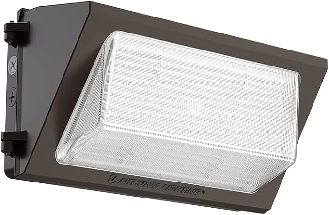 Lithonia Lighting 17 LED Wall Pack Outdoor Light Fixture 3-Way Selectable CCT 3000K/4000K/5000K Adjustable Lumens Dusk to Dawn Photocell UVOLT Bronze (TWR2 LED ALO SWW2 UVOLT PE DDBTXD)
