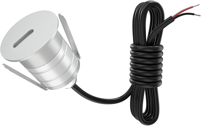 1W Low Voltage LED Step Lights 3000K Recessed Mini LED In-ground Light IP67 Waterproof Landscape Lighting for Decks Stairs Yards Walls Gardens Patio DC12V/24V AC12V