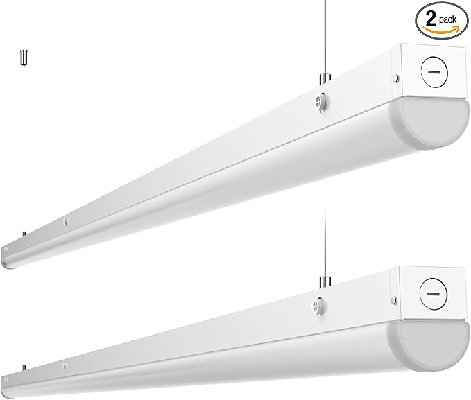 HYPERLITE 80W LED Linear Strip Light 8FT60/70/80W Linear Strip Lights Fixture 3500K/4000K/5000K CCT Selectable 1-10V Dimmable UL Listed 130lm/w Commercial LED Shop Light for Warehouse 2P