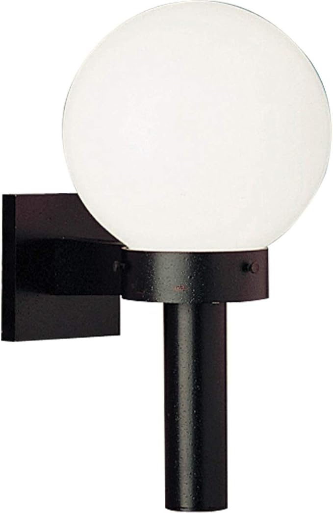 Progress Lighting Acrylic Globe 1-Light Shatter-Resistant Acrylic Shade Modern Outdoor Wall Lantern Light Outdoor P5626-60 Matte Black