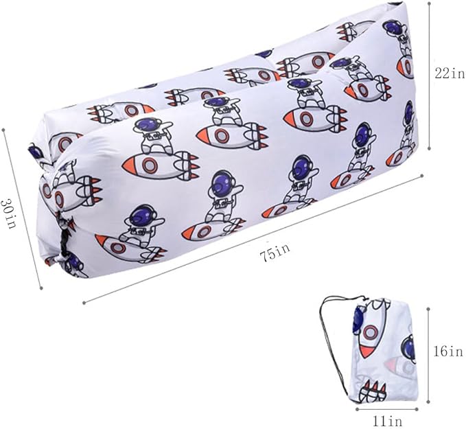 Inflatable Lounger Air Chair Sofa Bed Sleeping Bag Couch for Beach Camping Lake Garden ¡­ (Astronaut)