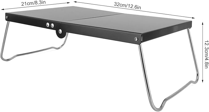 Folding Camping Table Stainless Steel Portable Mini Beach Table Camping Side Table for Outdoor Cooking BBQ Hiking Fishing Picnic