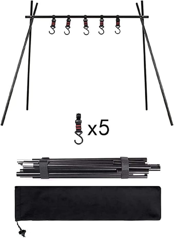 Folding Hanging Rack Travel Camping Shelf Triangle Rack Assembly Storage Picnic Rack