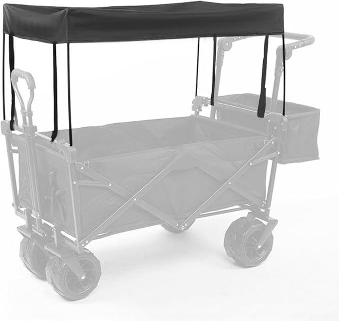 Awning Canopy for Wagon Attachment Removable Awning Canopy for Wagon Cart Sun Shade Cover Protection Outdoor Camping Picnic Fishing Trolley Cart Attachment Outdoor Stroller Accessories
