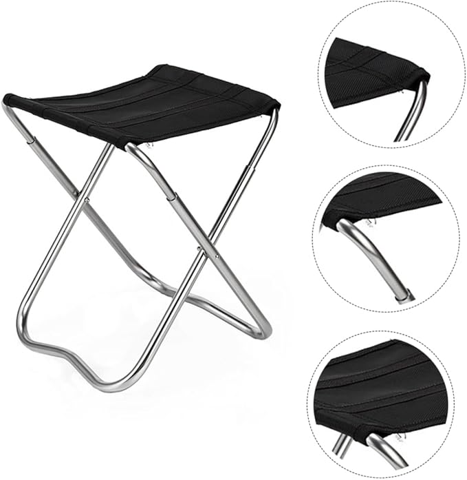 Portable Folding Fishing Stool Chair Lightweight Aluminum Alloy Compact Outdoor Camping Seat for Fishing Hiking and BBQ