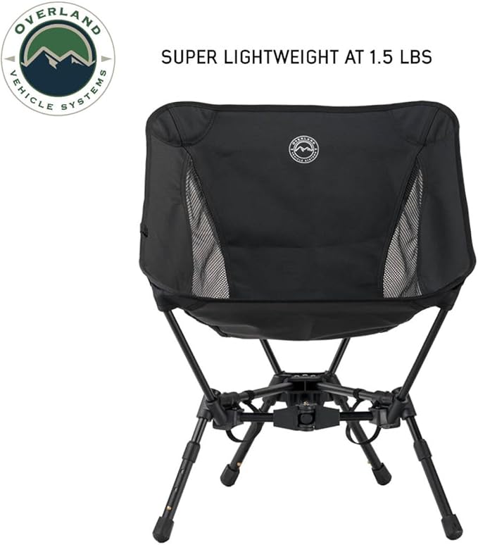 Overland Vehicle Systems Compact Camping Chair – Lightweight Folding Camp Chair with Collapsible Aluminum Frame